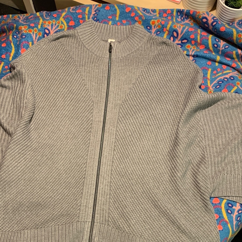 Like New lululemon Softer Still Cashmere Blend Wrap Sweater in Heathered Grey - Picture 4 of 16